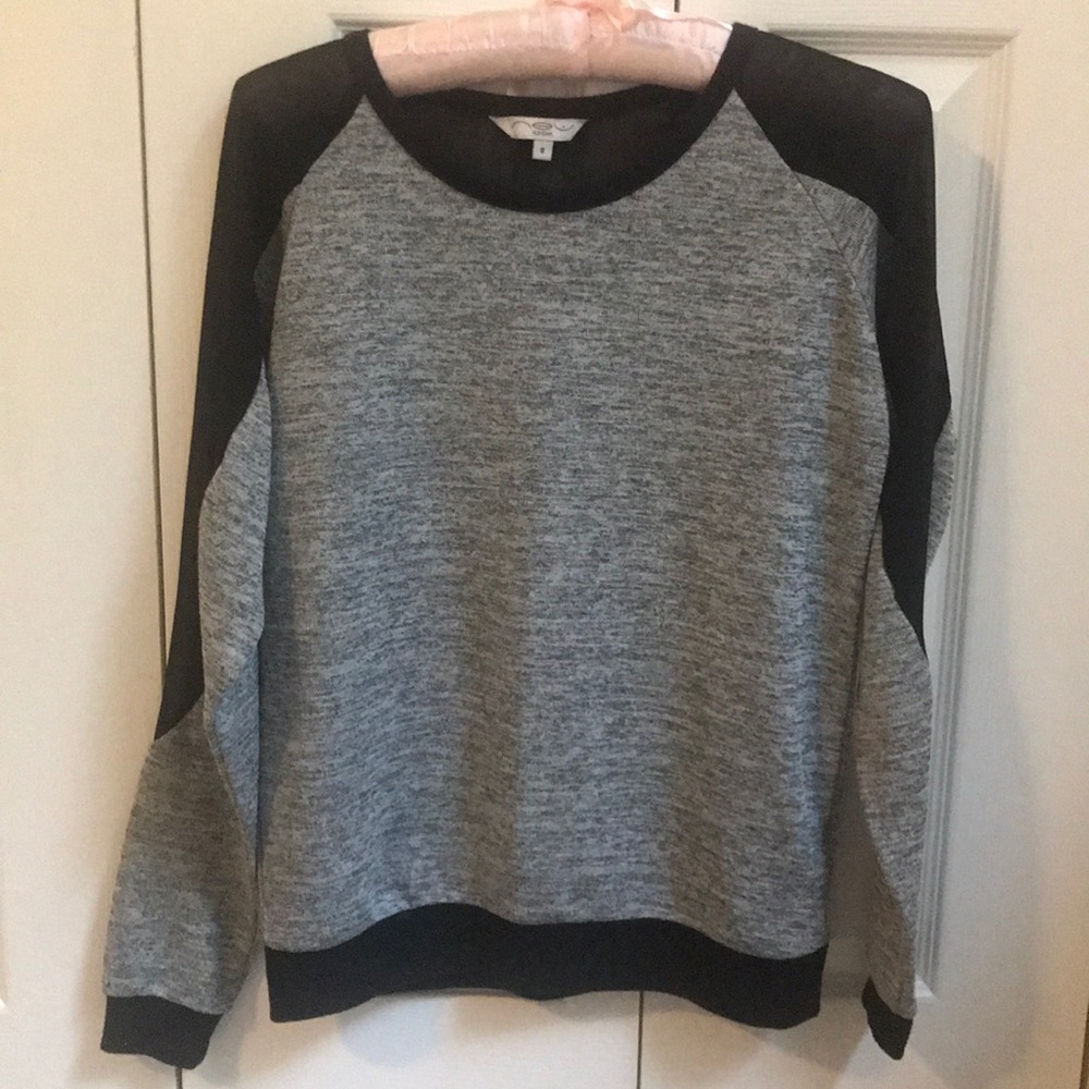 New Look grey top with sheer inserts